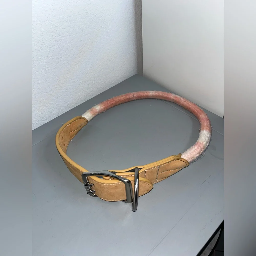 Youly Avant- Garde Braided NWOT Chunky Belted Dog Collar Adjustable Hole 36”
